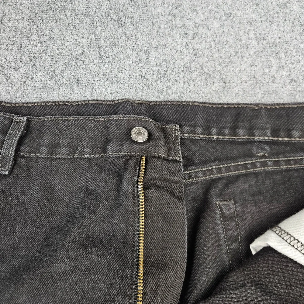 Levis 505 Regular Fit‎ Straight Leg Jeans Black Denim Mens 44x32 505-0260